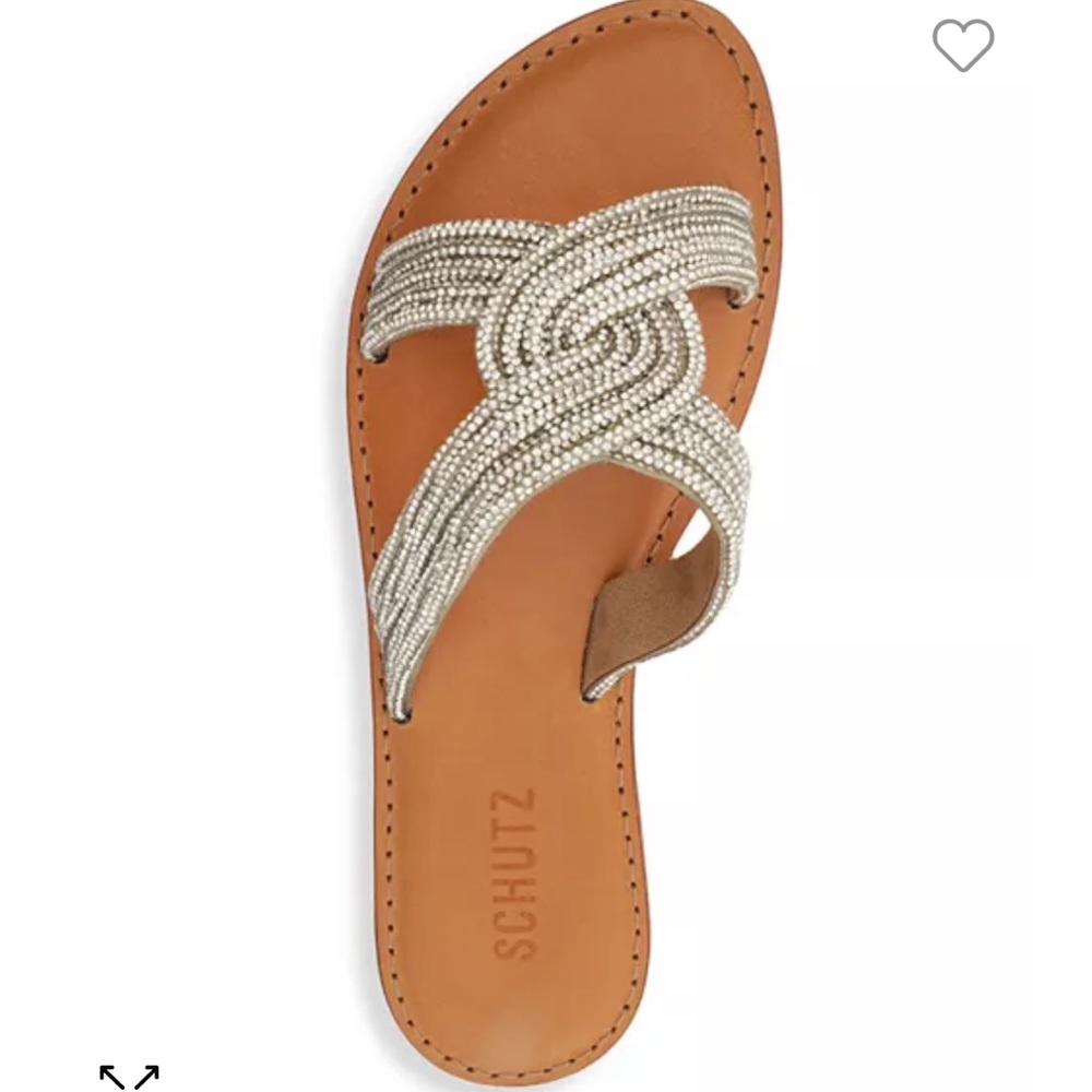 SCHUTZ Women's Rita Slip On Woven Embellished Slide Sandals - NWT